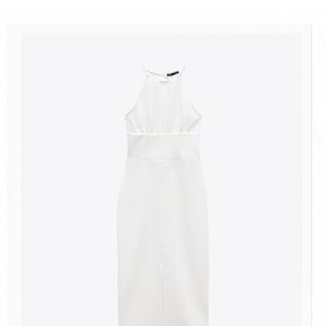 Zara mide halter dress in white